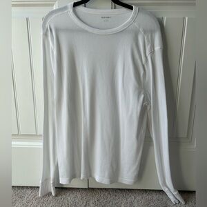 Old Navy White Waffle Knit Long Sleeve Top